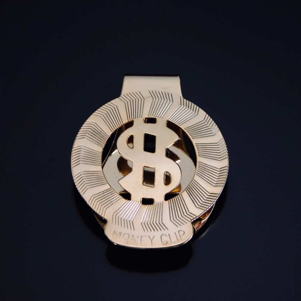 Dollar Sign Gold Tone Money Clip